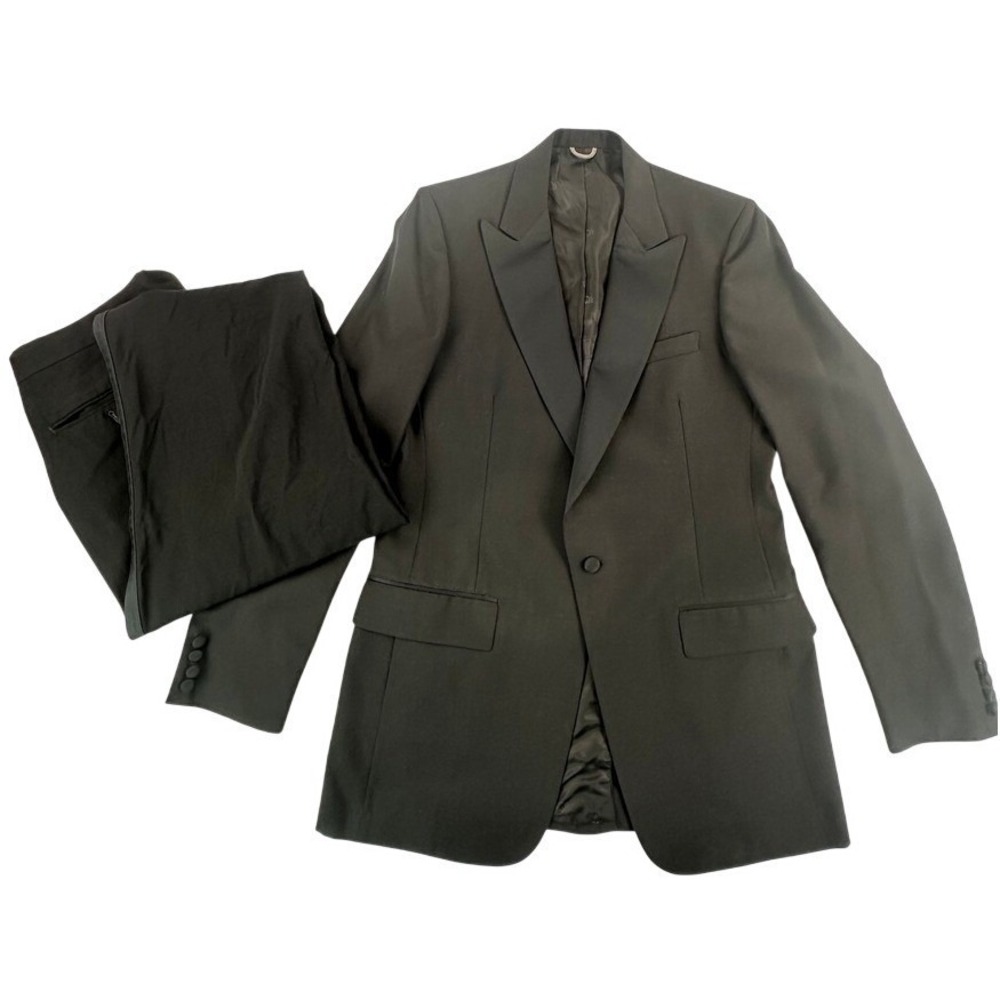 Christian Dior Monsieur Mens Tuxedo 40L Jacket Black Peak Lapel Vintage USA Made